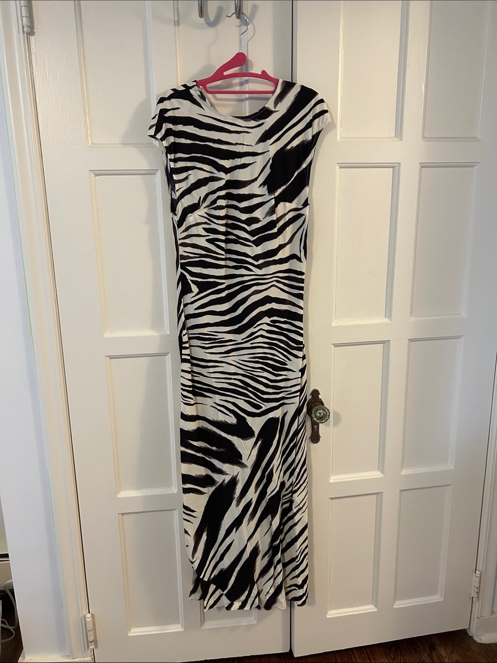Mango Black and White Zebra-Print Maxi Dress
